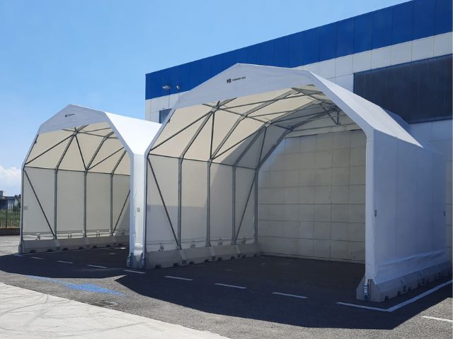 Noleggio capannoni mobili in telo PVC