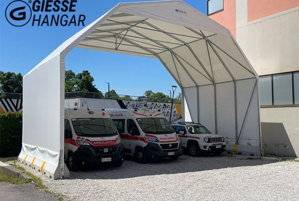 Giesse Hangar Dona un Tunnel Mobile in PVC alla Croce Rossa di Rovigo