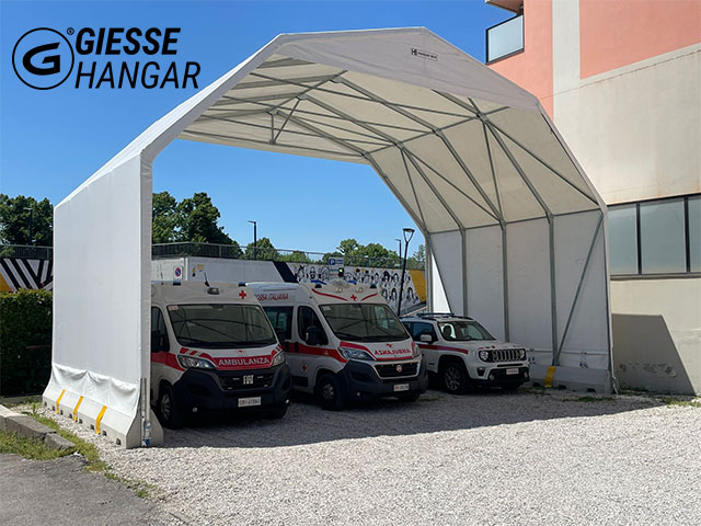Giesse Hangar Dona un Tunnel Mobile in PVC alla Croce Rossa di Rovigo